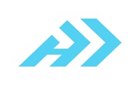 a blue and white logo with the letter a